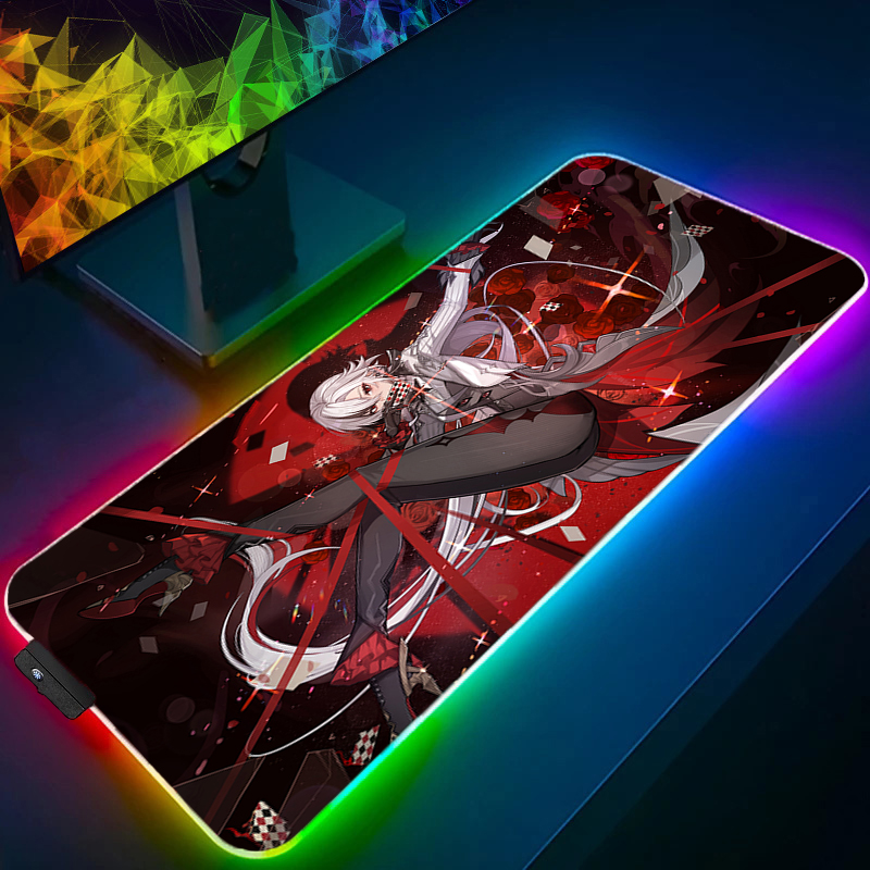 Mouse Pad Extended Rgb - マウスパッドゲーマー LED コンピュータ原神インパクトアルレッキーノ拡張ゲームマウスパッド RGB デスクトップマットキーボードゴム耐久性のあるカーペット