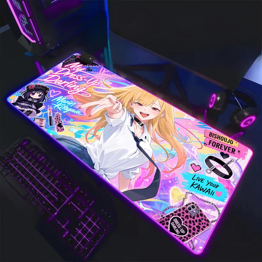 Mouse Pad Extended Rgb - My Dress-Up Darling マウスパッド RGB、ゲーミングマット LED