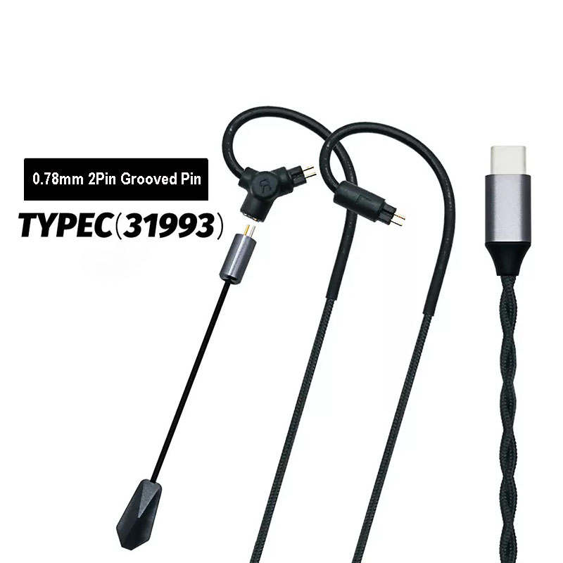 Esports Gamer - 0.78 QDC MMCXゲーミングイヤホンケーブル 3.5mm Type C