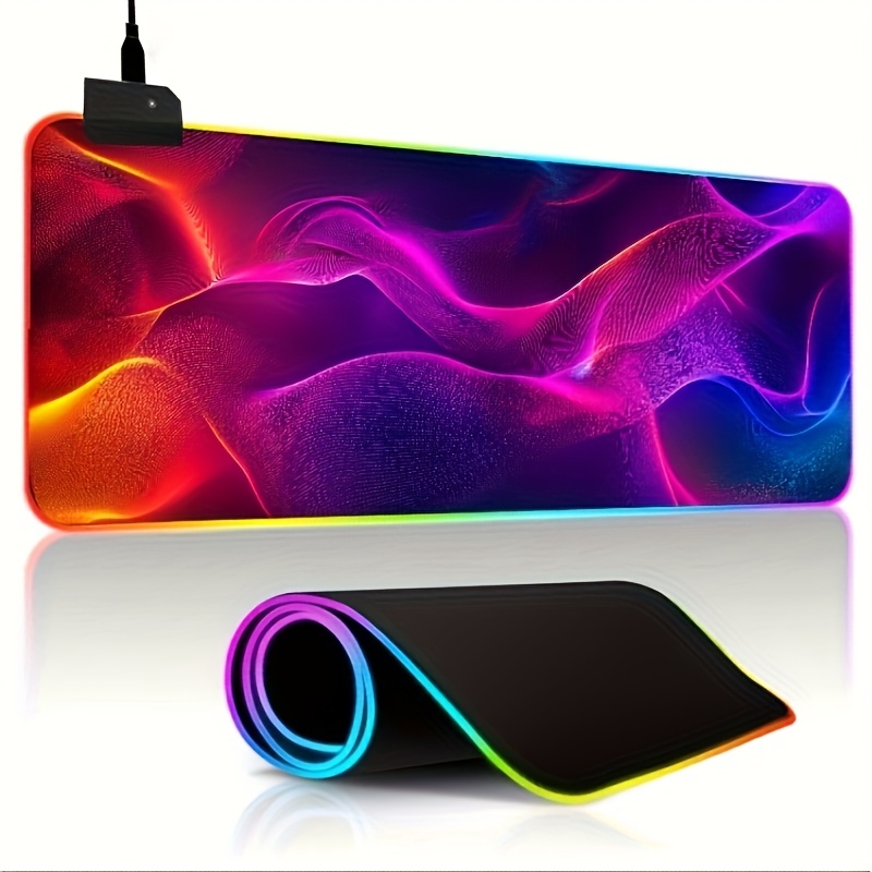 RGB LED カラフルウェーブ大型ゲーミングマウスパッド、 - Mouse Pad Extended Rgb のレビューと価格