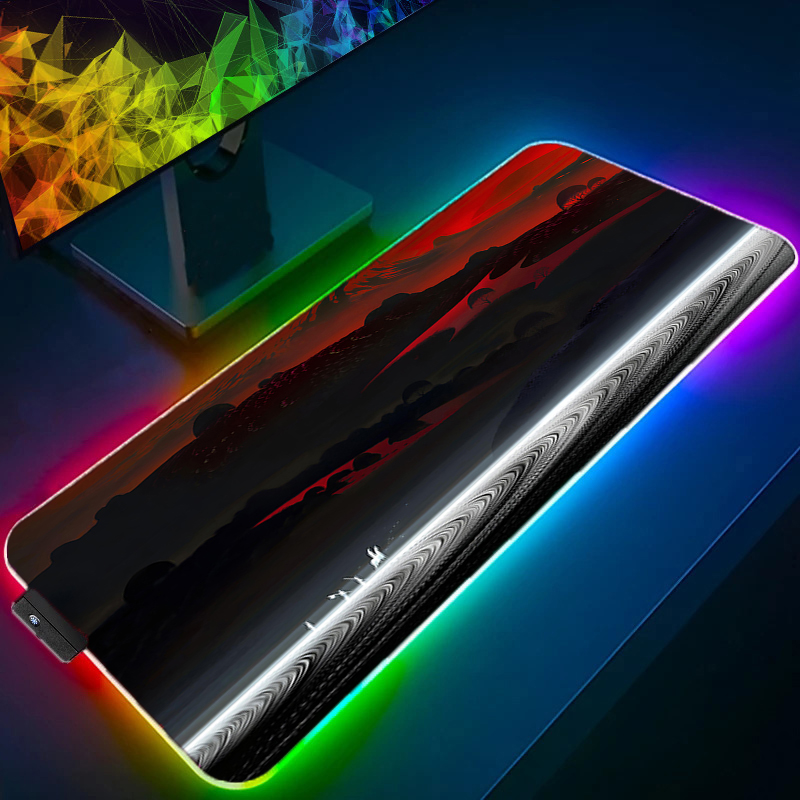 RGB LED マウスパッド マルチサイズ ゲーマー ブラッ - Mouse Pad Extended Rgb のレビューと価格