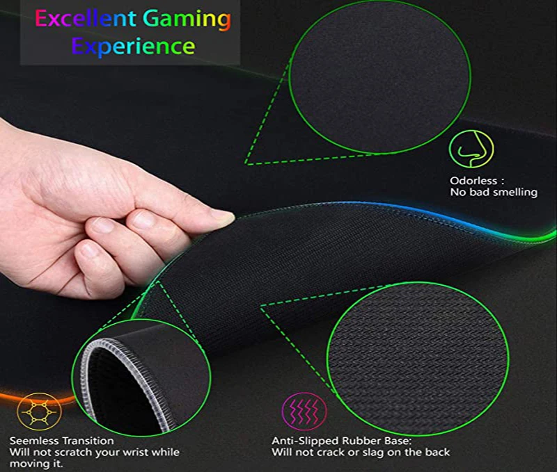 RGB XXL HD印刷ゲーミングマット 大型拡張パッド R - Mouse Pad Extended Rgb のレビューと価格
